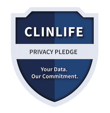 Znaku ilustrujący zobowiązanie ClinLife do ochrony prywatności i bezpieczeństwa danych użytkowników